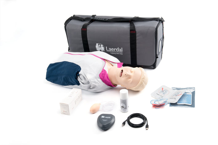 Laerdal Resusci Anne QCPR AED Airway Head Torso with Carry Bag