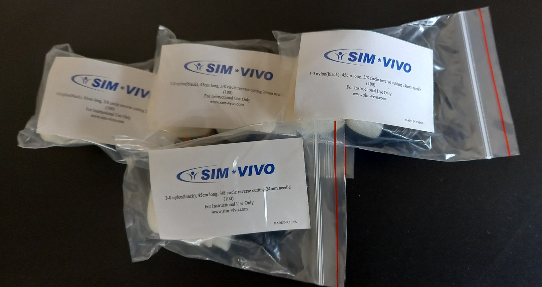 Suture Bulk Bag of 100 3-0 Nylon